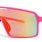 9081 RVC - One Piece Lens Plastic Shield Sunglasses with Color Mirrored Lens