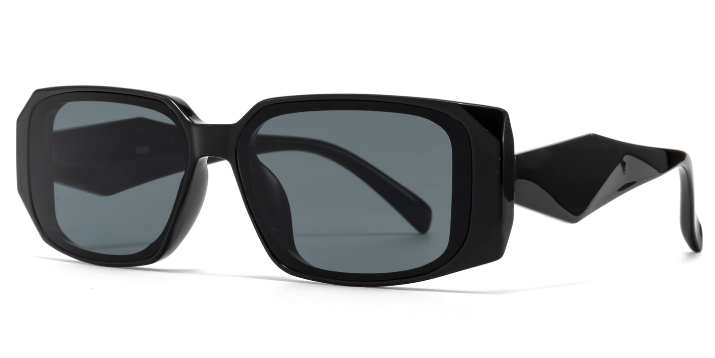 9095 - Rectangular Plastic Sunglasses