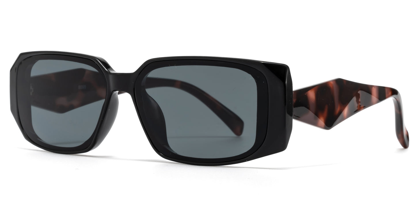 9095 - Rectangular Plastic Sunglasses