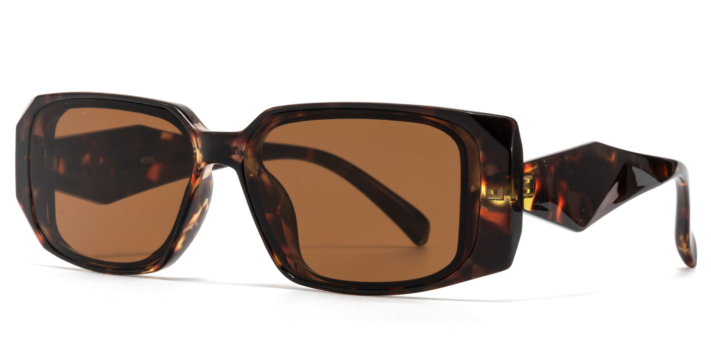 9095 - Rectangular Plastic Sunglasses