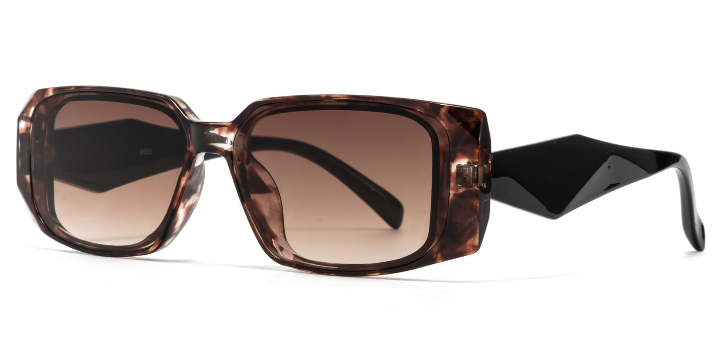 9095 - Rectangular Plastic Sunglasses