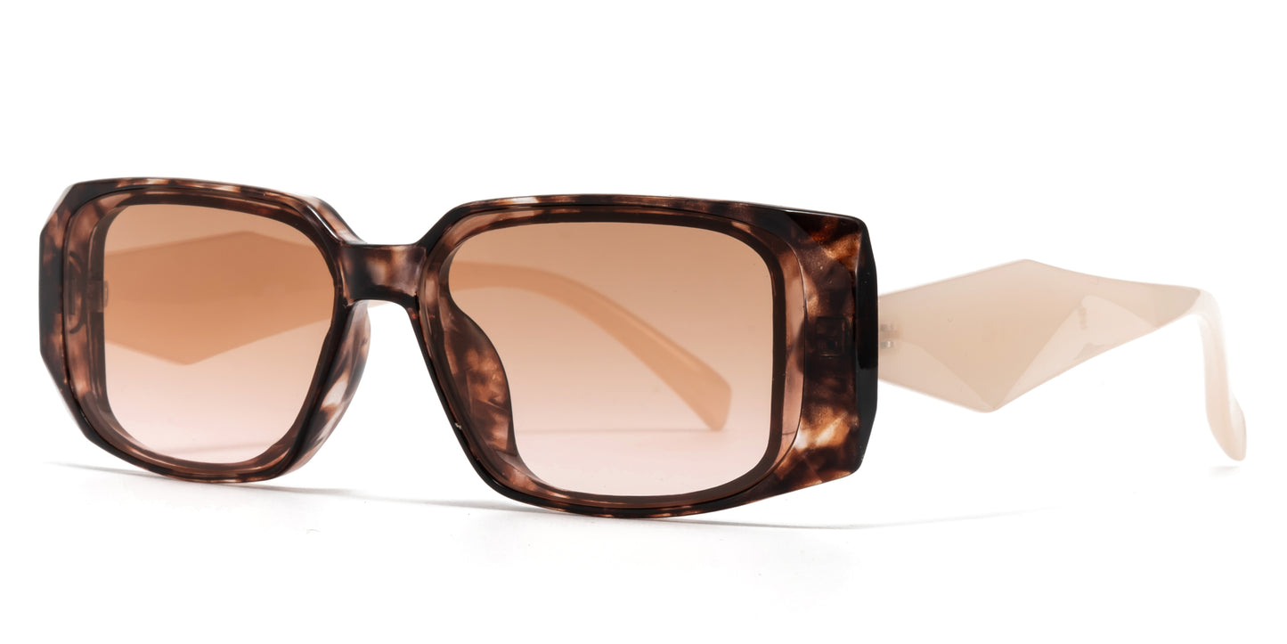 9095 - Rectangular Plastic Sunglasses