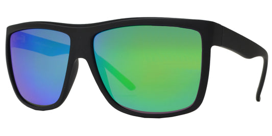 PL 8529 RV - Oversize Square Sports Plastic Polarized Sunglasses Color Mirror