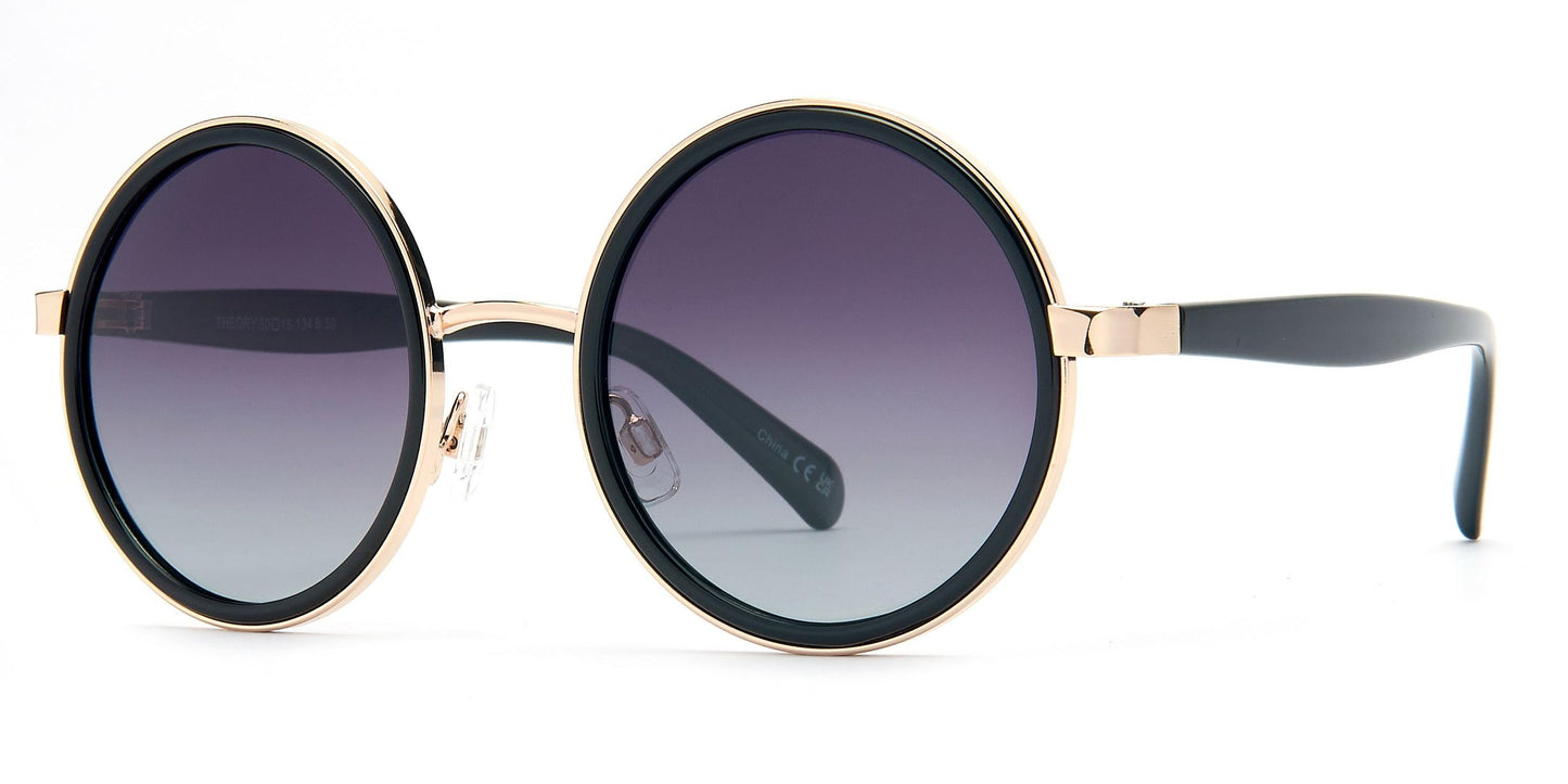 PL Theory - Polarized Round Plastic Sunglasses