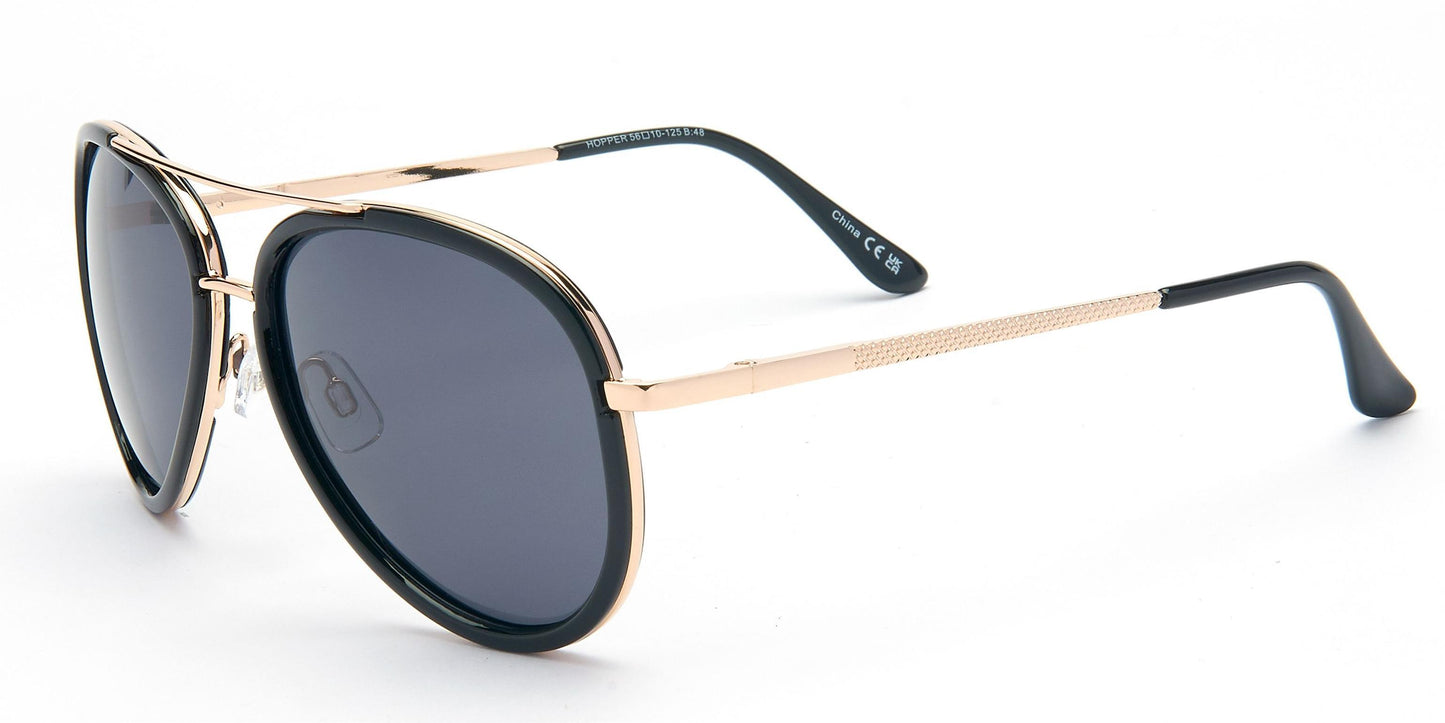 PL Hopper - Polarized Aviator Plastic Sunglasses