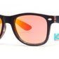 4567-10 - Kids Classic Horn Rimmed Sunglasses with Color Mirrored Lens