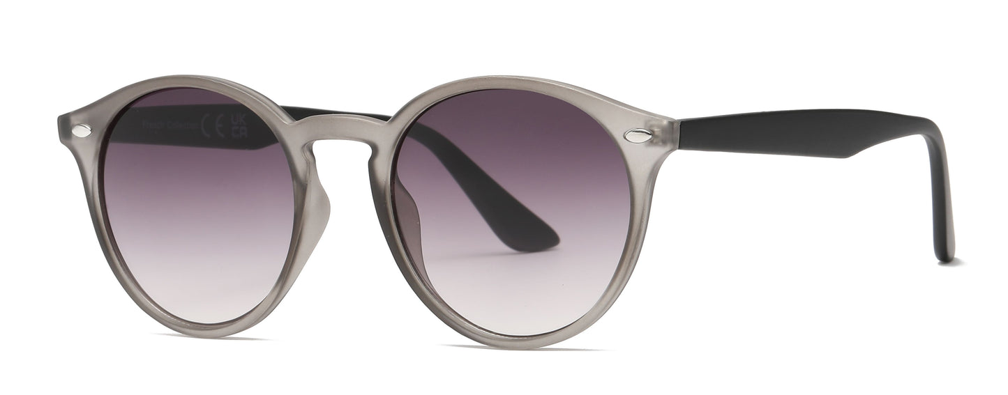 FC 5816 - Round Plastic Sunglasses with Keyhole Bridge