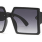 FC 5825 - Large Square with Metal Accent Temple Plastic Sunglasses