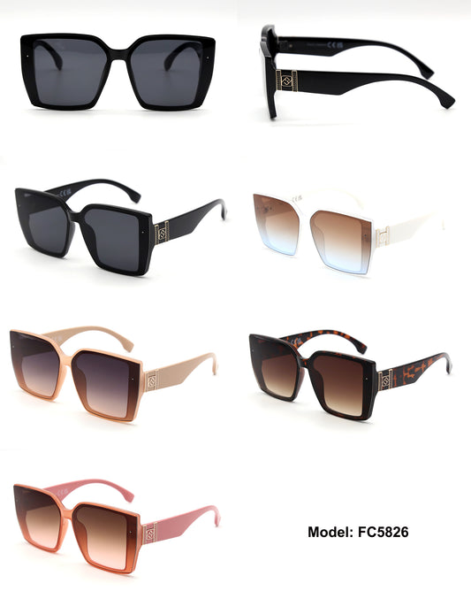 FC 5826 - Women Square Butterfly Plastic Sunglasses