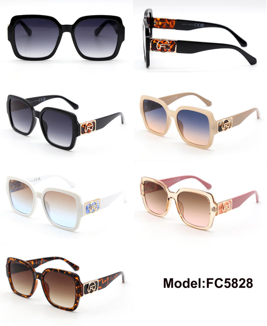 FC 5828 - Women Square Butterfly Plastic Sunglasses