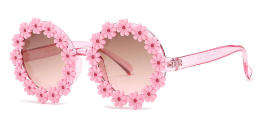FC 5832 - Round Flowers Plastic Sunglasses