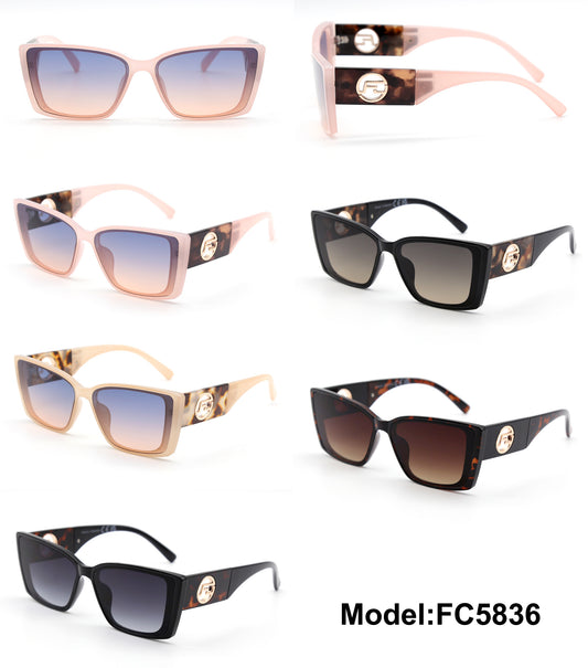 FC 5836 - Rectangular Women Plastic Sunglasses