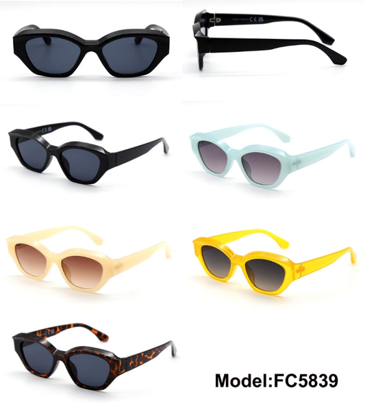 FC 5839 - Cat Eye Thick Frame Plasric Sunglasses