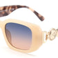 FC 5840 - Rectangular Plastic Sunglasses with Metal Accent Temple