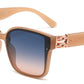 FC 5845 - Large Thick Square Frame with Metal Accent Temple Plastic Sunglasses