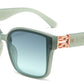 FC 5845 - Large Thick Square Frame with Metal Accent Temple Plastic Sunglasses