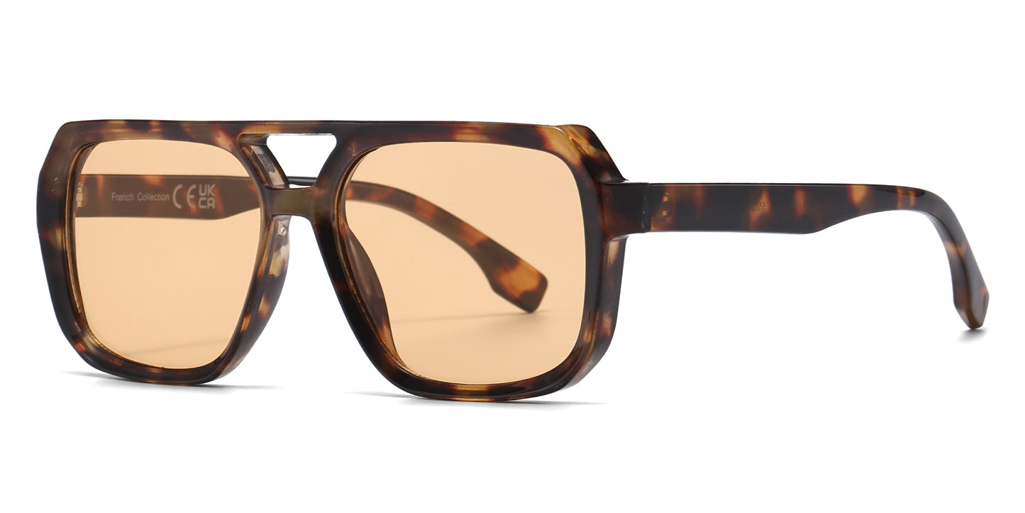 FC 5850 - Square Flat Top Aviator Plastic Sunglasses