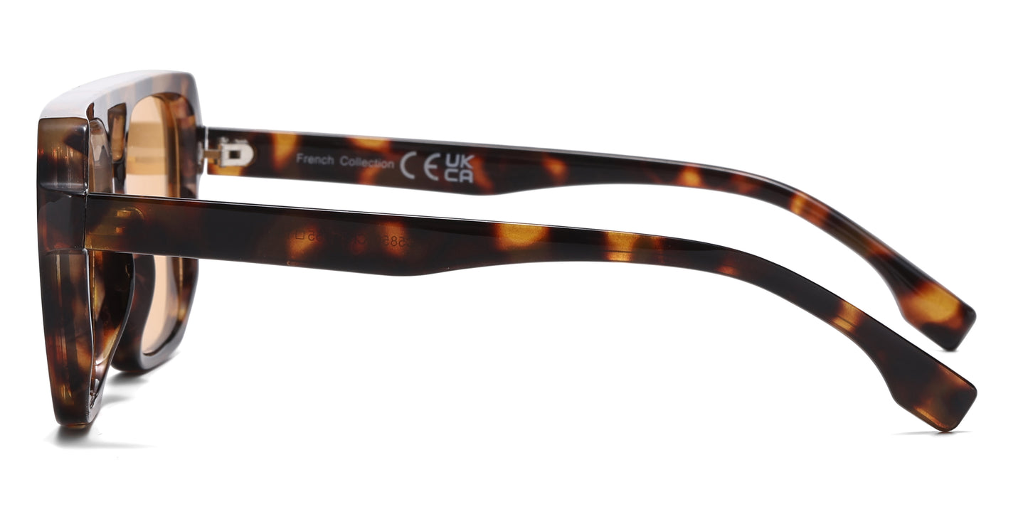 FC 5850 - Square Flat Top Aviator Plastic Sunglasses