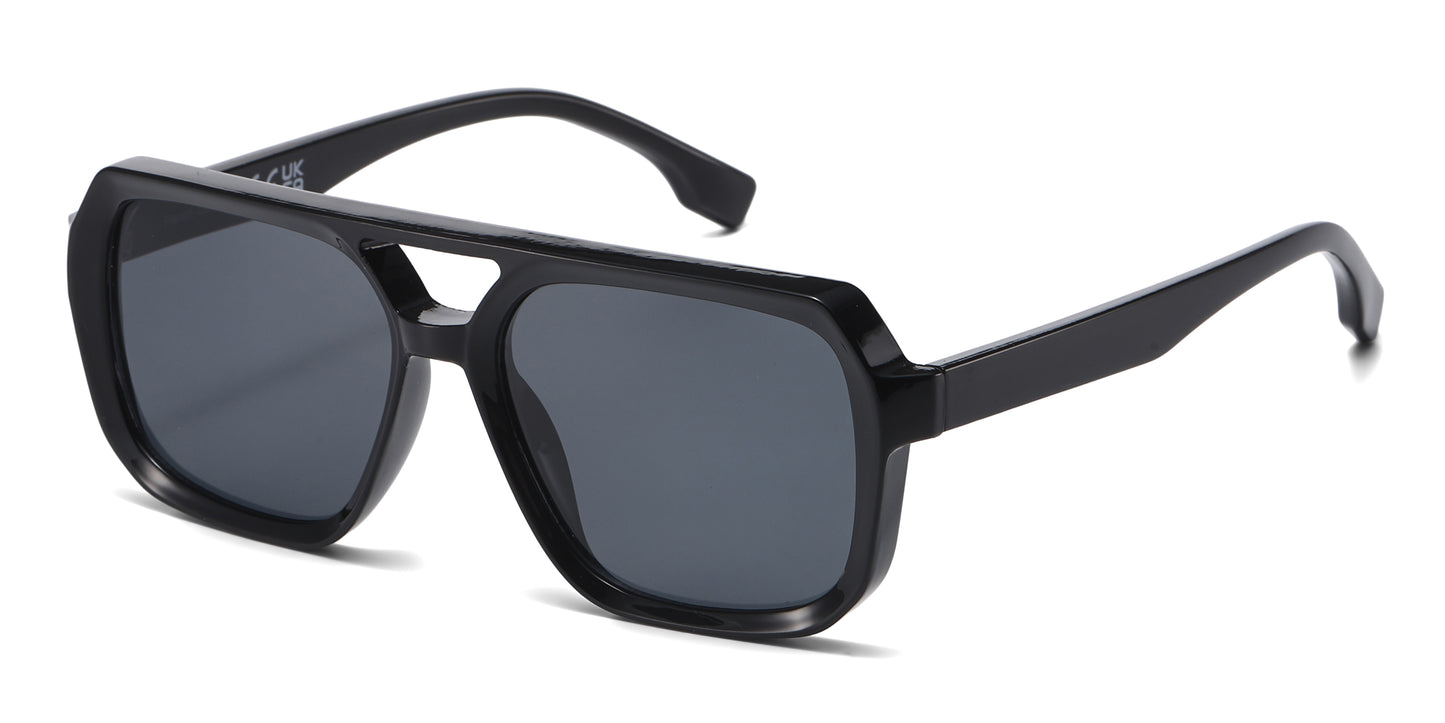FC 5850 - Square Flat Top Aviator Plastic Sunglasses