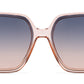 FC 5851 - Large Square Plastic Sunglasses with Curved Temple