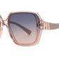 FC 5851 - Large Square Plastic Sunglasses with Curved Temple
