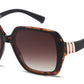 FC 5851 - Large Square Plastic Sunglasses with Curved Temple