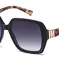 FC 5851 - Large Square Plastic Sunglasses with Curved Temple