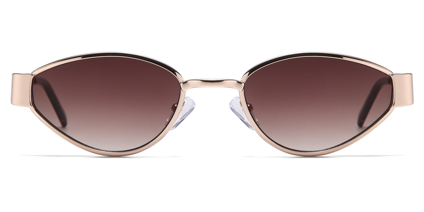 FC 5853 -  Small Modern Cat Eye Metal Sunglasses