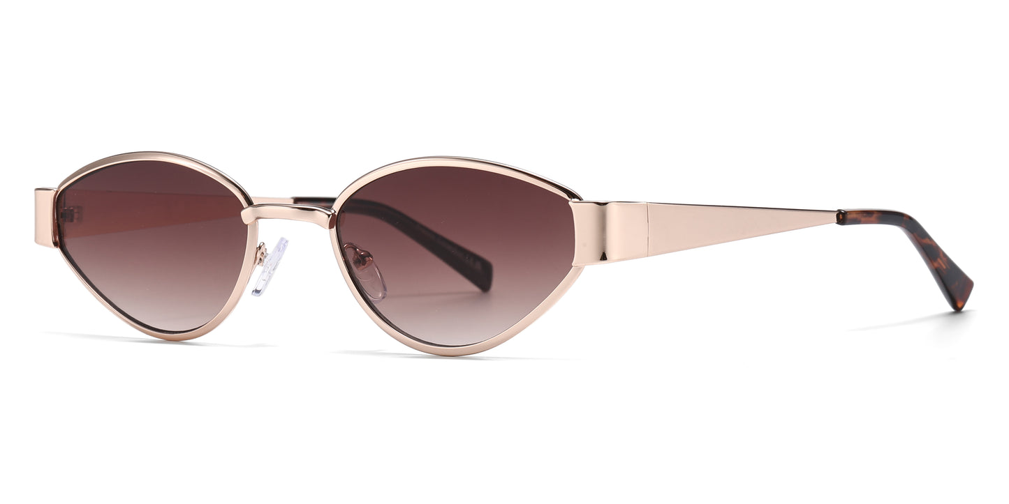 FC 5853 -  Small Modern Cat Eye Metal Sunglasses
