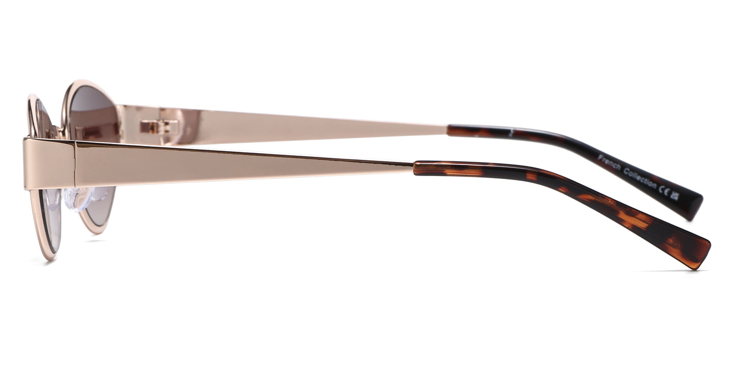 FC 5853 -  Small Modern Cat Eye Metal Sunglasses