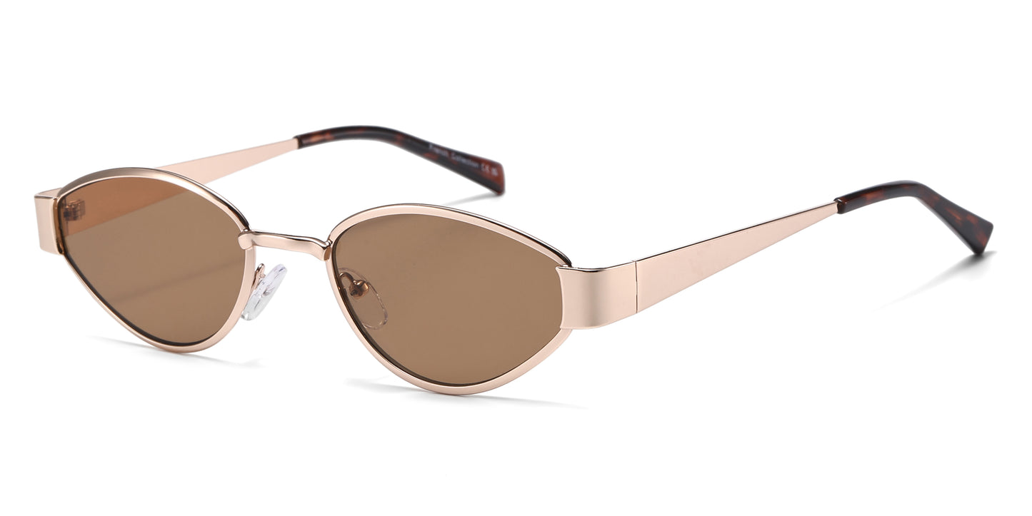 FC 5853 -  Small Modern Cat Eye Metal Sunglasses