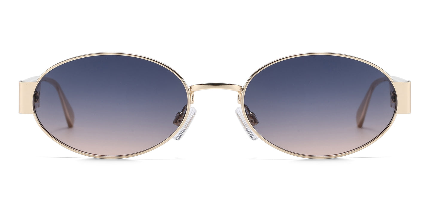 FC 5855 - Oval Fashion Metal Sunglasses