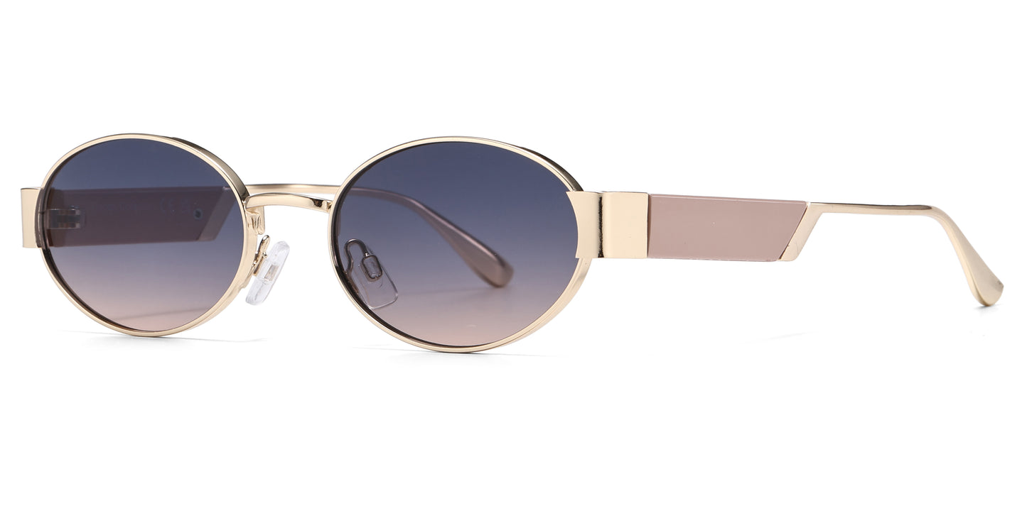 FC 5855 - Oval Fashion Metal Sunglasses