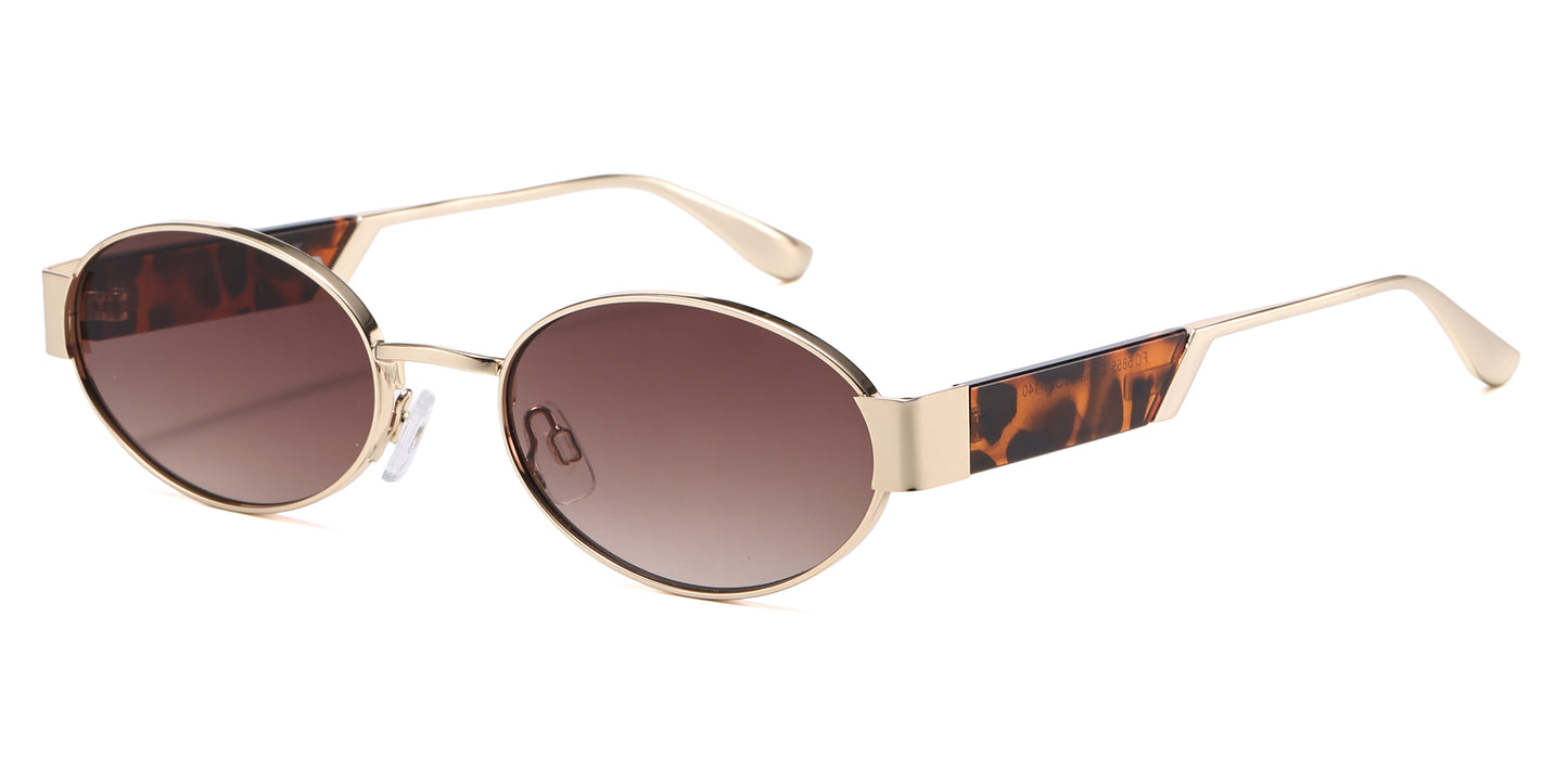 FC 5855 - Oval Fashion Metal Sunglasses