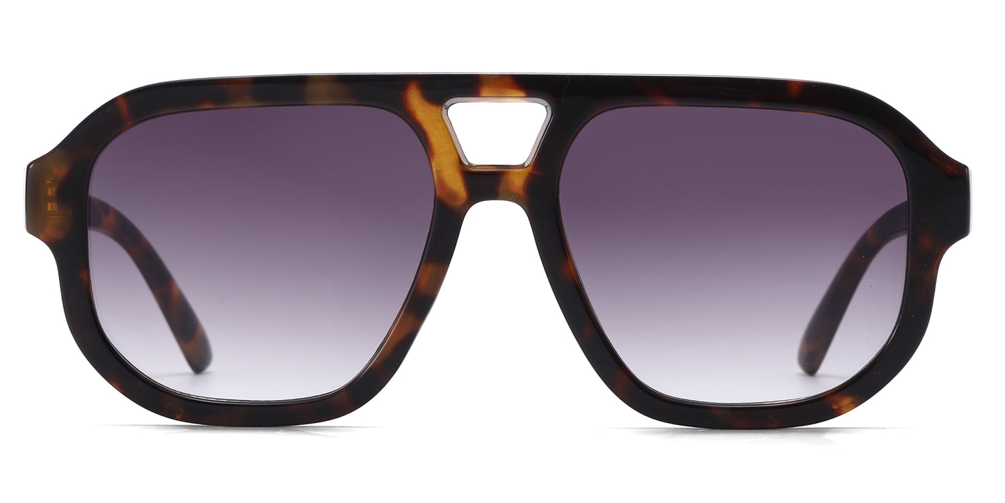 FC 5860 - Fashion Square Brow Bar Plastic Sunglasses