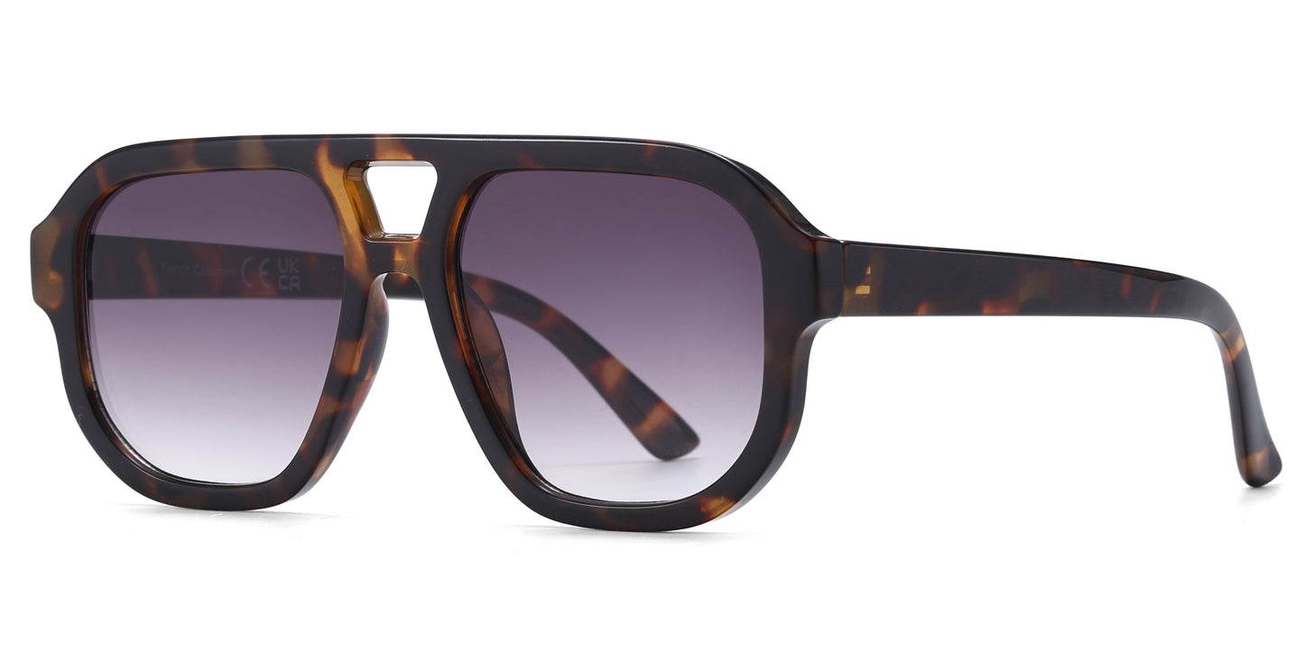FC 5860 - Fashion Square Brow Bar Plastic Sunglasses