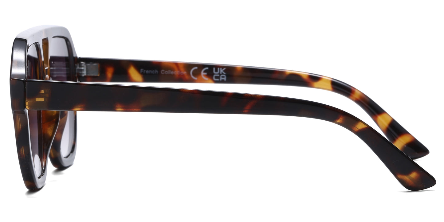 FC 5860 - Fashion Square Brow Bar Plastic Sunglasses