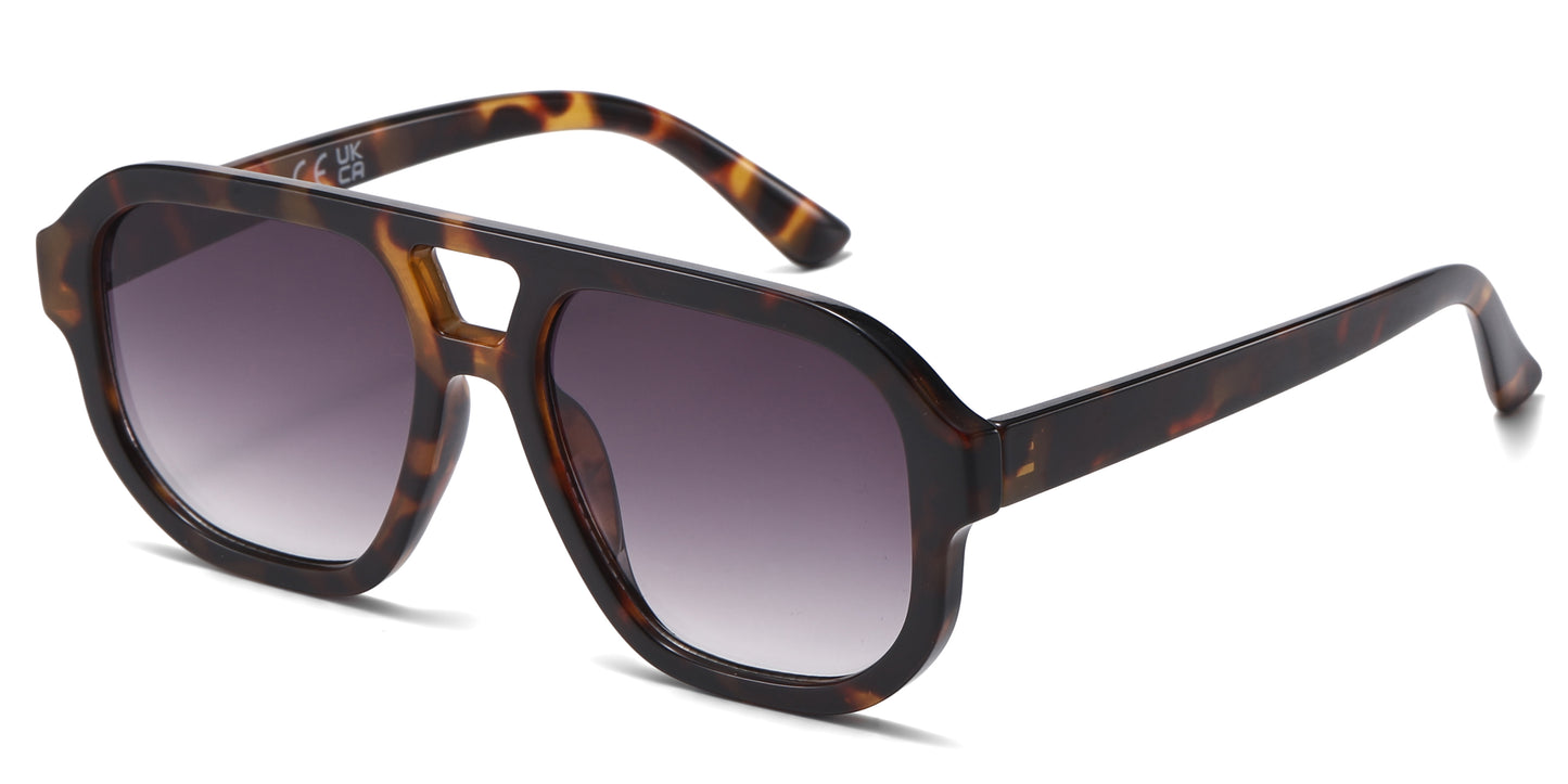 FC 5860 - Fashion Square Brow Bar Plastic Sunglasses