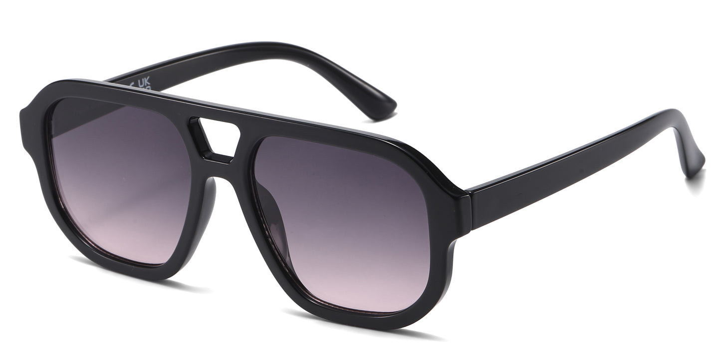 FC 5860 - Fashion Square Brow Bar Plastic Sunglasses