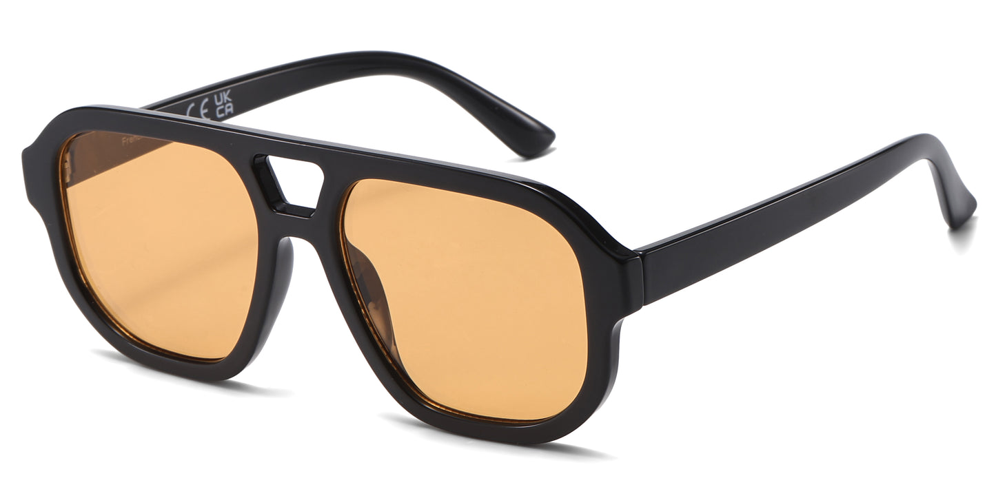 FC 5860 - Fashion Square Brow Bar Plastic Sunglasses