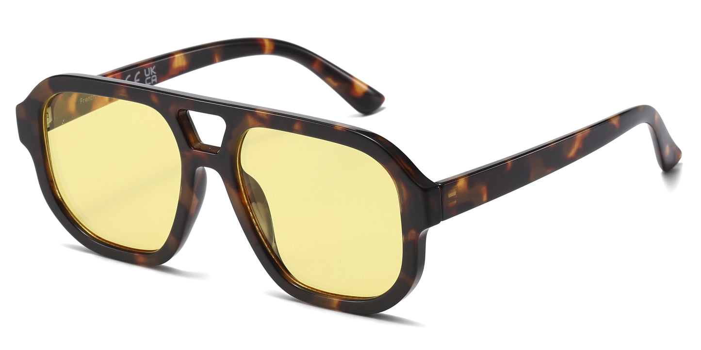 FC 5860 - Fashion Square Brow Bar Plastic Sunglasses