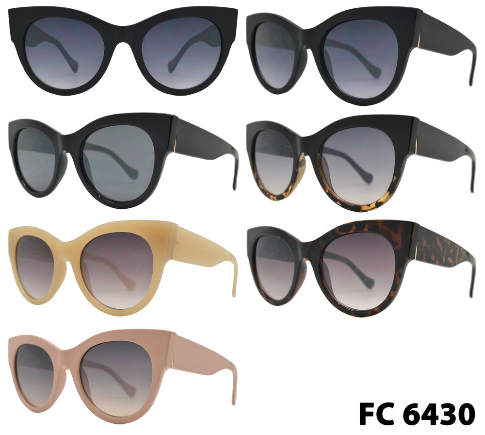 FC 6430 - Chunky Frame Cat Eye Plastic Sunglasses