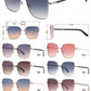 FC 6548 - Metal Cat Eye Flat Lens Sunglasses