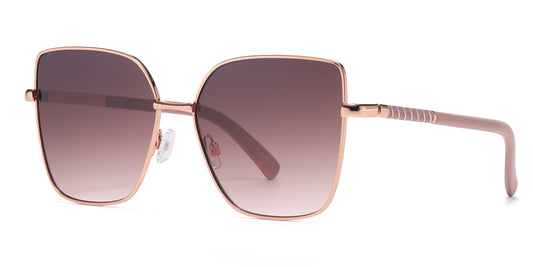 FC 6548 - Metal Cat Eye Flat Lens Sunglasses