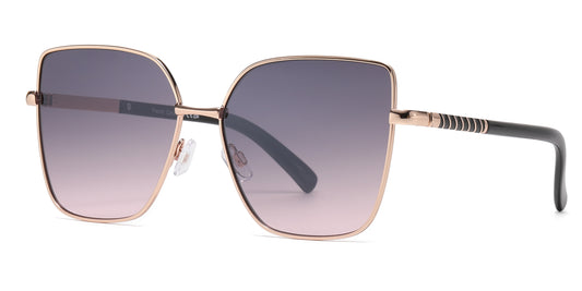 FC 6548 - Metal Cat Eye Flat Lens Sunglasses