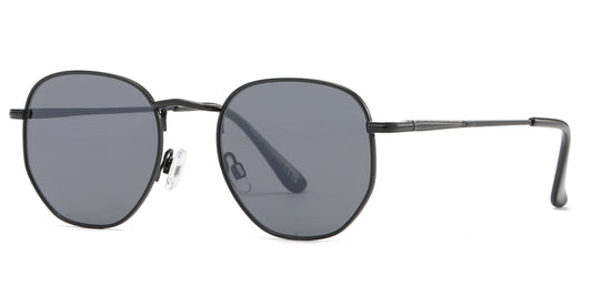 PL 3983 - Round Geometric Metal Polarized Sunglasses