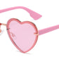 FC 6595A - Colorful Rimless Heart Shape Metal Sunglasses