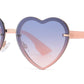 FC 6595A - Colorful Rimless Heart Shape Metal Sunglasses