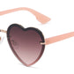 FC 6595 - Rimless Heart Shape Metal Sunglasses