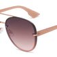 FC 6596 - Rimless Aviator with Brow Bar Flat Lens Metal Sunglasses